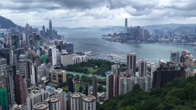 Landscape in Hong Kong during typhoon time, China