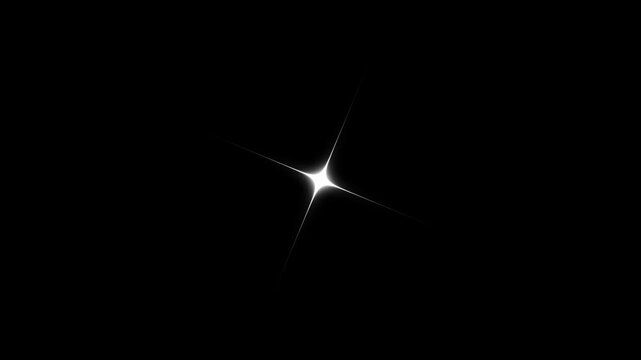 4k sparkling star twinkle glitter white cartoon doodle animation on black screen, magic sparkles, single star glitter, sparkling shine effect, flat vector blinking shining light twinkling effect