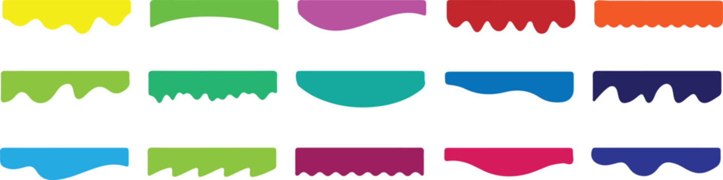 set of colorful vector banners frame.  dividers shapes, frame template curve collection.  Border shape wave design, -stock vector
