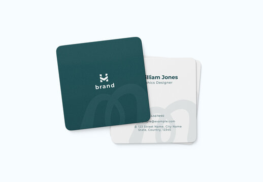 Square Business Card Mockup