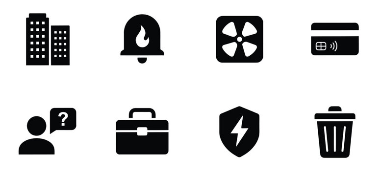 Facility Management and Maintenance Icon Set
