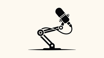 Professional broadcast microphone on adjustable boom arm stand. © Anukul Debnath