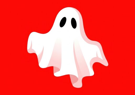 Cute white ghost character cartoon