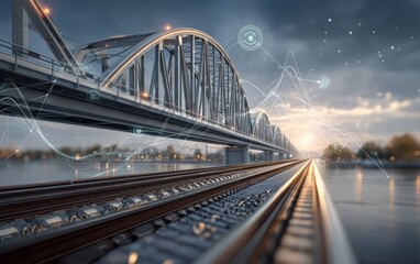 Fototapeta premium Innovative Railway Infrastructure Monitoring with Advanced Technology Concepts
