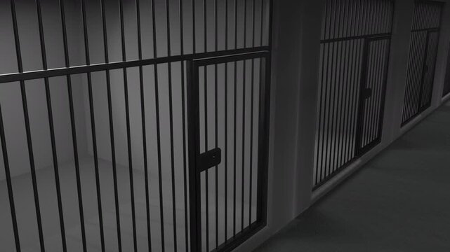 Animation of empty Prison cell. Full HD. 4K