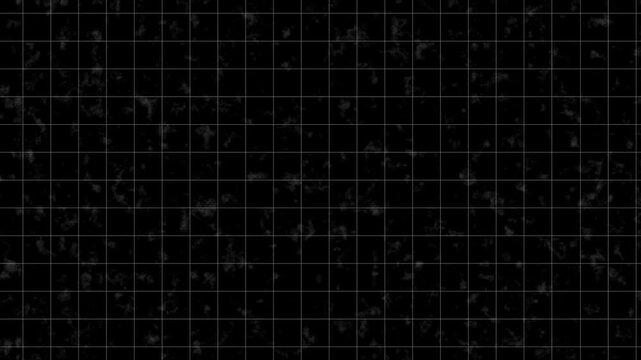 Grid pattern and noise overlay with vintage film grain and scratches animation for a retro cinematic video style