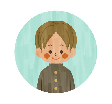 笑顔の男子学生のアイコン-ガッシュ