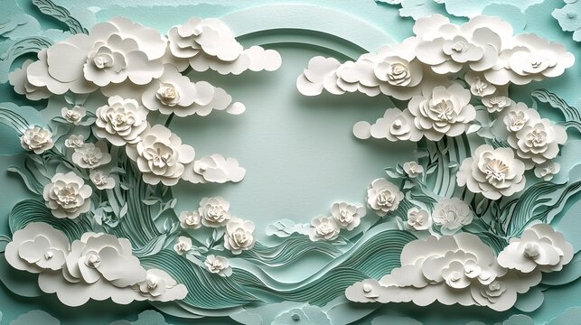 Light luxury style embossed flower wallpaper