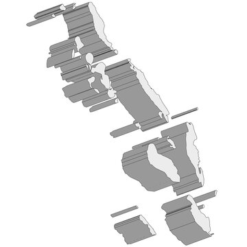3D map dimension - continent Oceania country Solomon