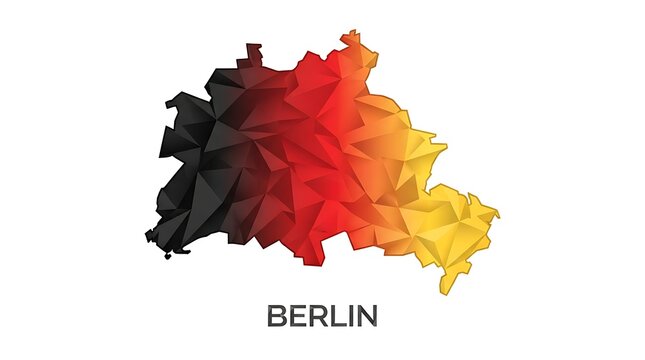 Polygon map of berlin with german flag colors