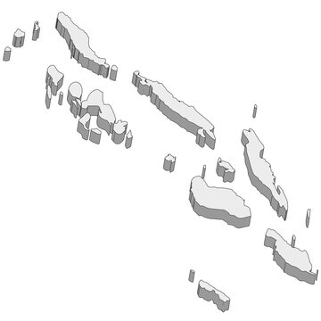 3D map dimension - continent Oceania country Solomon