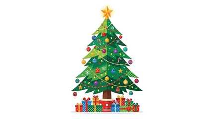 Obraz premium Decorated christmas tree with gifts