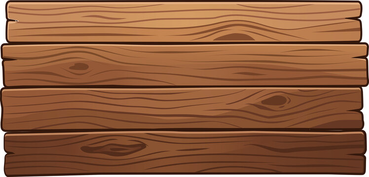 Cartoon Wooden Planks Background Vector Illustration. Natural Wood Grain Texture for UI, Web Design, and Commercial Projects
