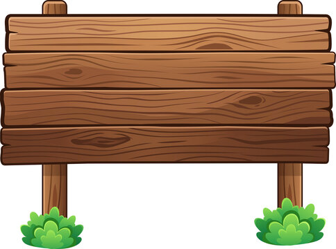 Blank Wooden Signboard for Custom Message & Advertisement Display. Rustic Wood Billboard Template with Copy Space