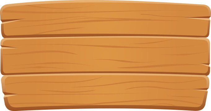 Blank Wooden Signboard Vector Template for Text & Information. Rustic Wood Plank Banner for Commercial Promotions & Sales