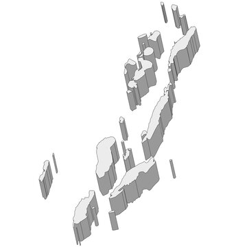 3D map dimension - continent Oceania country Solomon