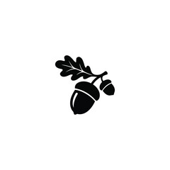 Christmas acorn silhouette, isolated on white background © SabHoo7