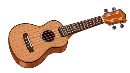 Fototapeta premium Cheerful stringed ukulele musical instrument vector illustration perfect for hobby and leisure activities for musicians