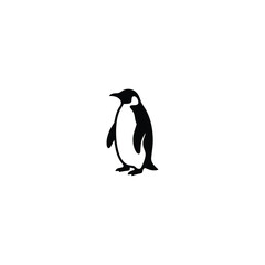 Obraz premium Penguin silhouette, isolated on white background
