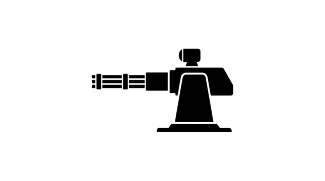 Minigun Silhouette Icon Vector Illustration
