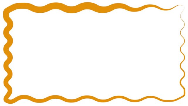 Hand Drawn Wavy Rectangle  Doodle Frame Isolated on White Background, Abstract, Squiggle Outline  Design.  marker Outline . Loop Animation wavy  frame 4K
