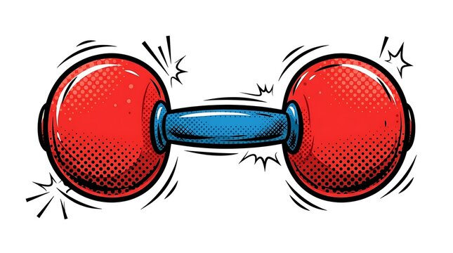 Red dumbbell weight for fitness and exercise