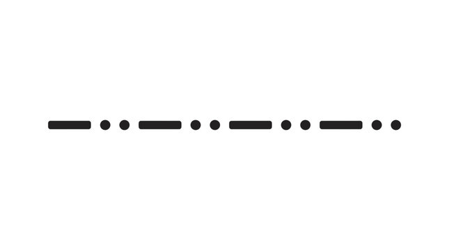Morse Code Dots and Dashes Sequence on White Background