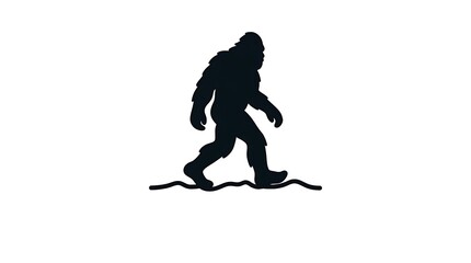 Fototapeta premium Silhouette of large hairy bipedal creature walking