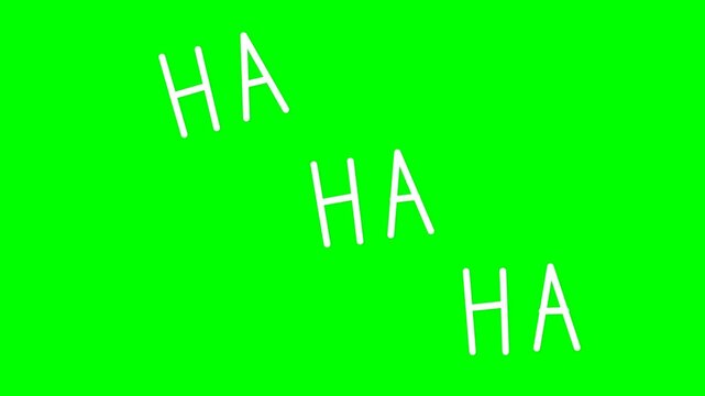 Hand-Drawn Animated Haha Laughter Text Loop on Green Screen Background