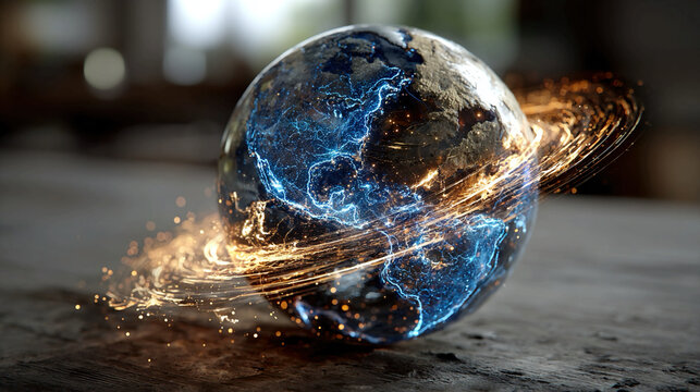 Design AI engines for animated AI-generated holographic globes producing real-time planetary visuals interactive maps and predictive geographic data for research VR or media