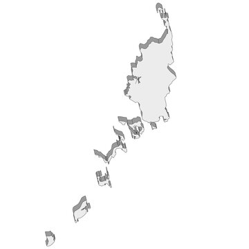 3D map dimension - continent Oceania country Palau