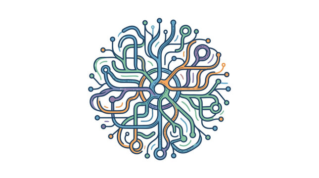 Abstract Hand Drawn Doodle Pattern with Interconnected Web Lines for Creative Background Design