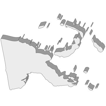 3D map dimension - continent Oceania country Papua New Guinea