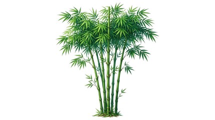 Fototapeta premium Close-up of lush green bamboo stalks with vibrant leaves in natural light