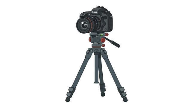 Camera, DSLR, tripod, photography equipment, black