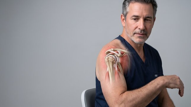 Rotator Cuff Tear and Shoulder Injury Anatomy in Older Adult Male