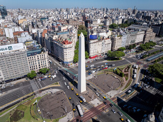 Aerial view of the Obelisk in Buenos Aires, Argentina © Chenxiaoyang