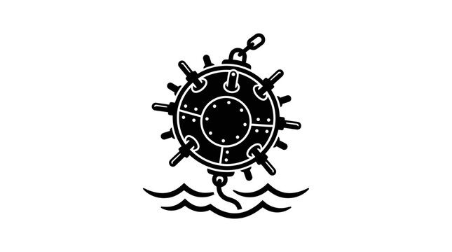 Naval Mine Illustration - Vintage Military Explosive Device
