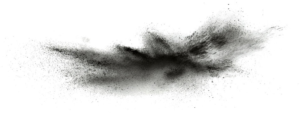 Explosive cloud dark particulate matter dissipates into atmosphere.