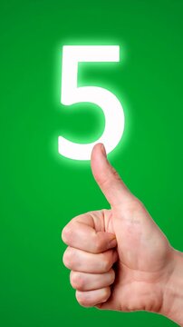 Number five and thumbs up on green.