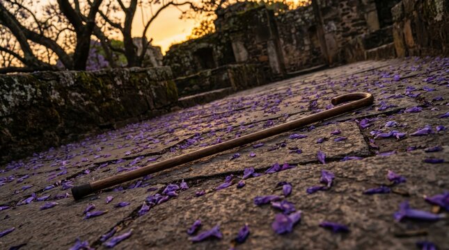 Walking Cane Shadow Stretches During Disability Pride Month Sunset