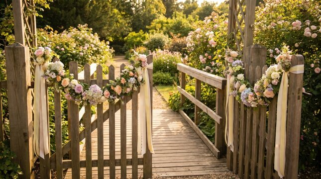 Accessible Garden Gate Entrance with Flowers for Disability Pride Month