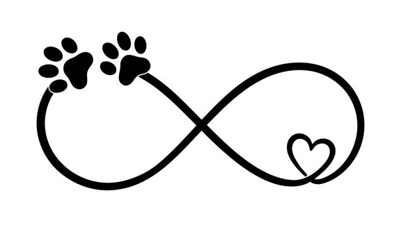 Infinity Paw Print Heart SVG | Pet Lover Infinity Symbol | Dog Cat Paw Vector | Animal Love Cut File