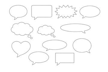 Fototapeta premium Speech bubbles and conversation frames in various shapes