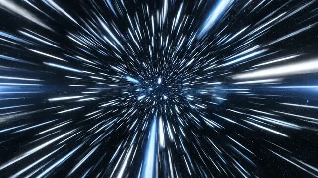 fast light speed journey through deep space creating a dynamic hyperspace effect perfect for sci-fi and technology backgrounds.