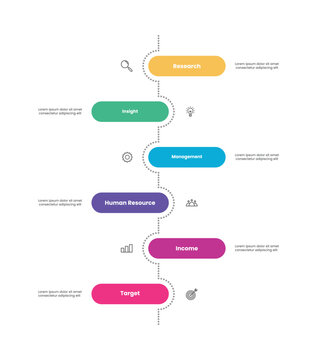 Vertical timeline infographic milestone 6 options, step, process presentation template
