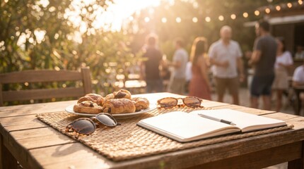 Cafe Table with Pastries for Summer Bank Holiday