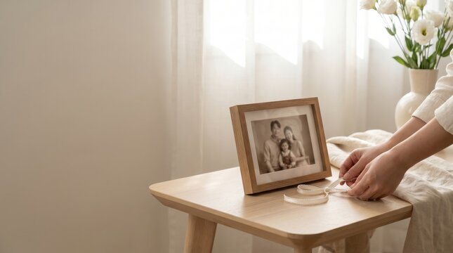 Framed Family Photo on Table, Remembering World Lungs Day