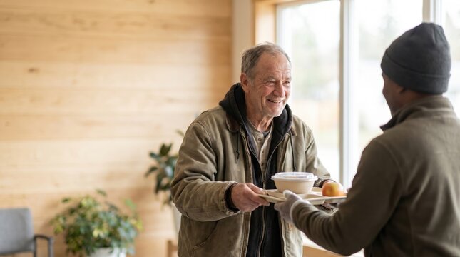 Senior Citizen Day: Elderly Man Receives Meal With Gratitude