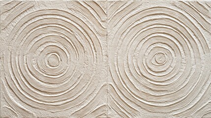 Fototapeta premium Abstract texture of concentric circular patterns in a neutral color palette showcasing intricate details and depth, perfect for contemporary design themes